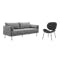 Emerson 3 Seater Sofa in Charcoal Grey with Ormer Lounge Chair in Titanium (Faux Leather)