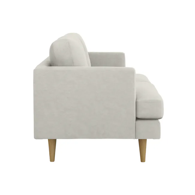 Soma 3 Seater Sofa with Soma 2 Seater Sofa - Sandstorm - 16 - Light gray upholstered armchair, minimalist design, soft