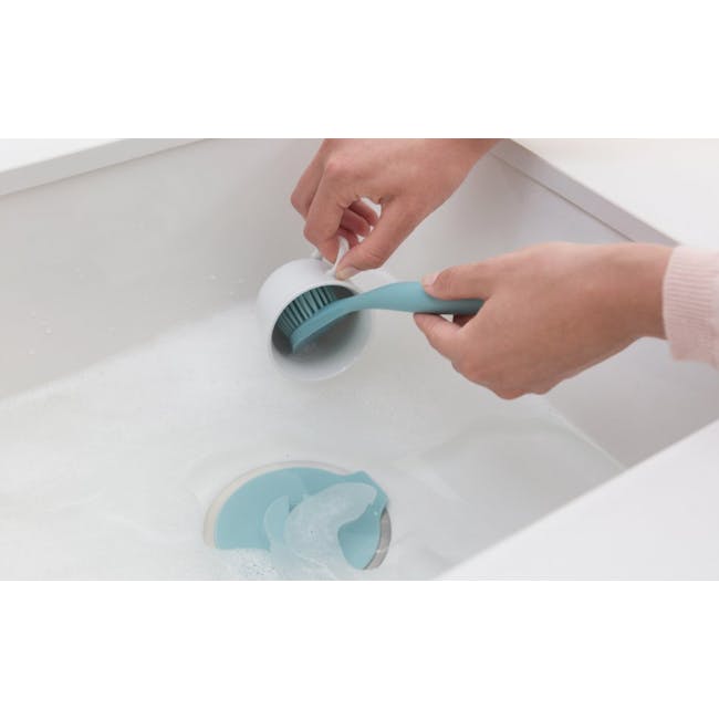 Dish Brush with Silicon Cup Holder - Mint - 1