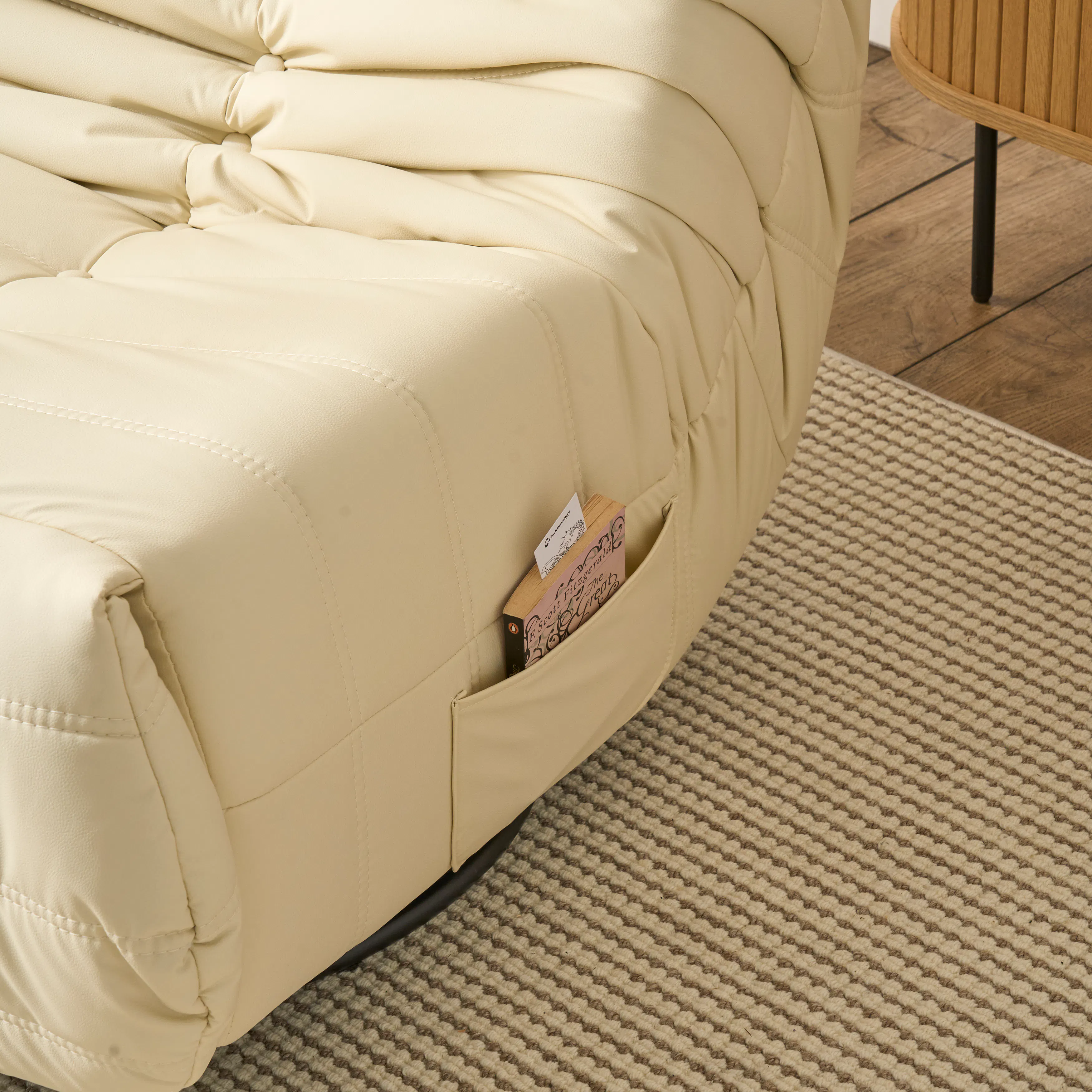 Howard Rocking Manual Recliner Swivel Lounge Chair - Beige (Pet Friendly) - 14