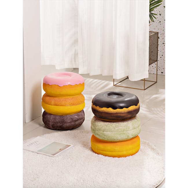 Resin Sculpture Decor Stool - Chocolate Donut - 5