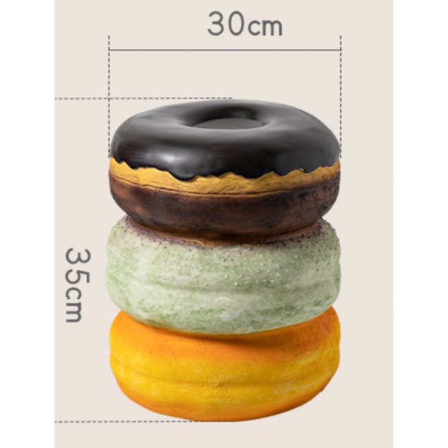 Resin Sculpture Decor Stool - Chocolate Donut - 4