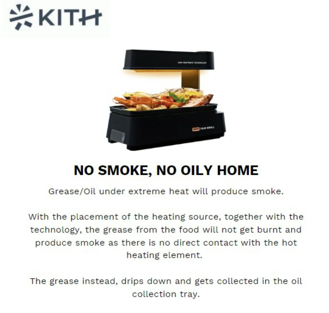 KITH Smokeless Mini BBQ Grill (Touch Control), KITH Smokeless BBQ Grill