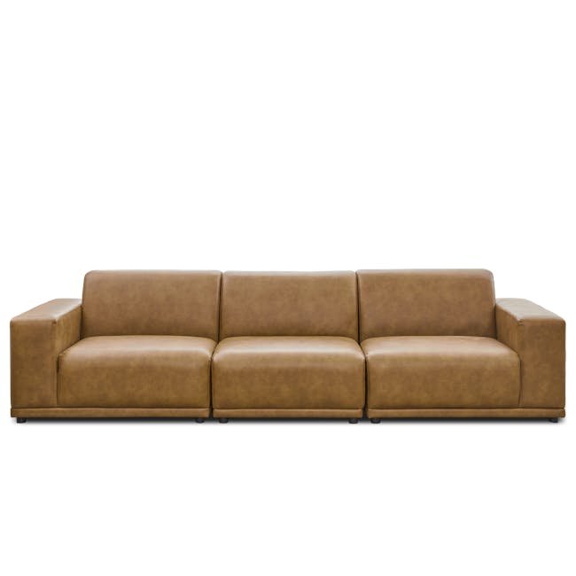 Milan 4 Seater Sofa - Tan (Faux Leather) - 0