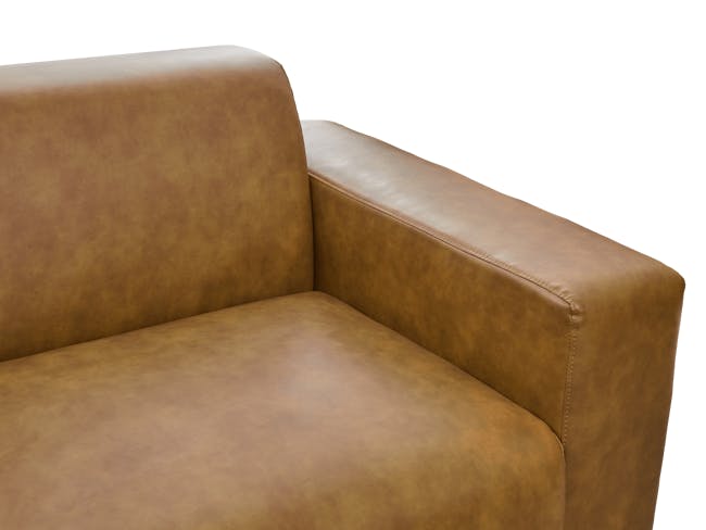 Milan 4 Seater Sofa - Tan (Faux Leather) - 5