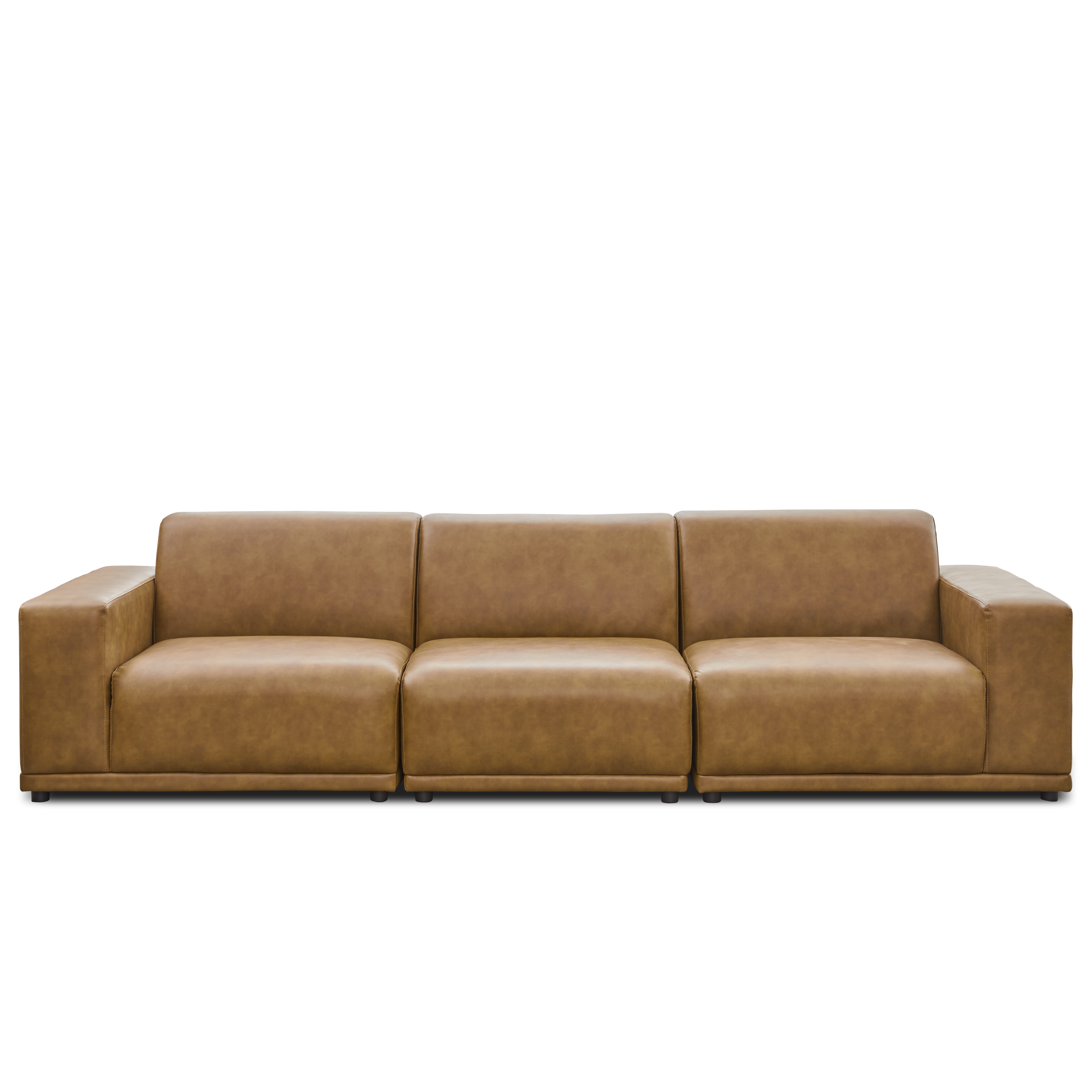 brown leather 4 seater sofa