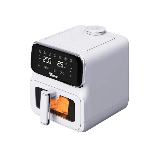 TOYOMI 5.5L Steam Air Fryer AF 5579ST - White - 2 - Toaster oven, digital display, 200-degree, 25-minute timer, sleek
