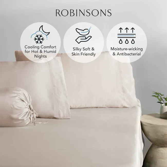 Robinsons Cool Bamboo Fitted Sheet Set Hotel Collection - Misty Teal (4 Sizes) - 2