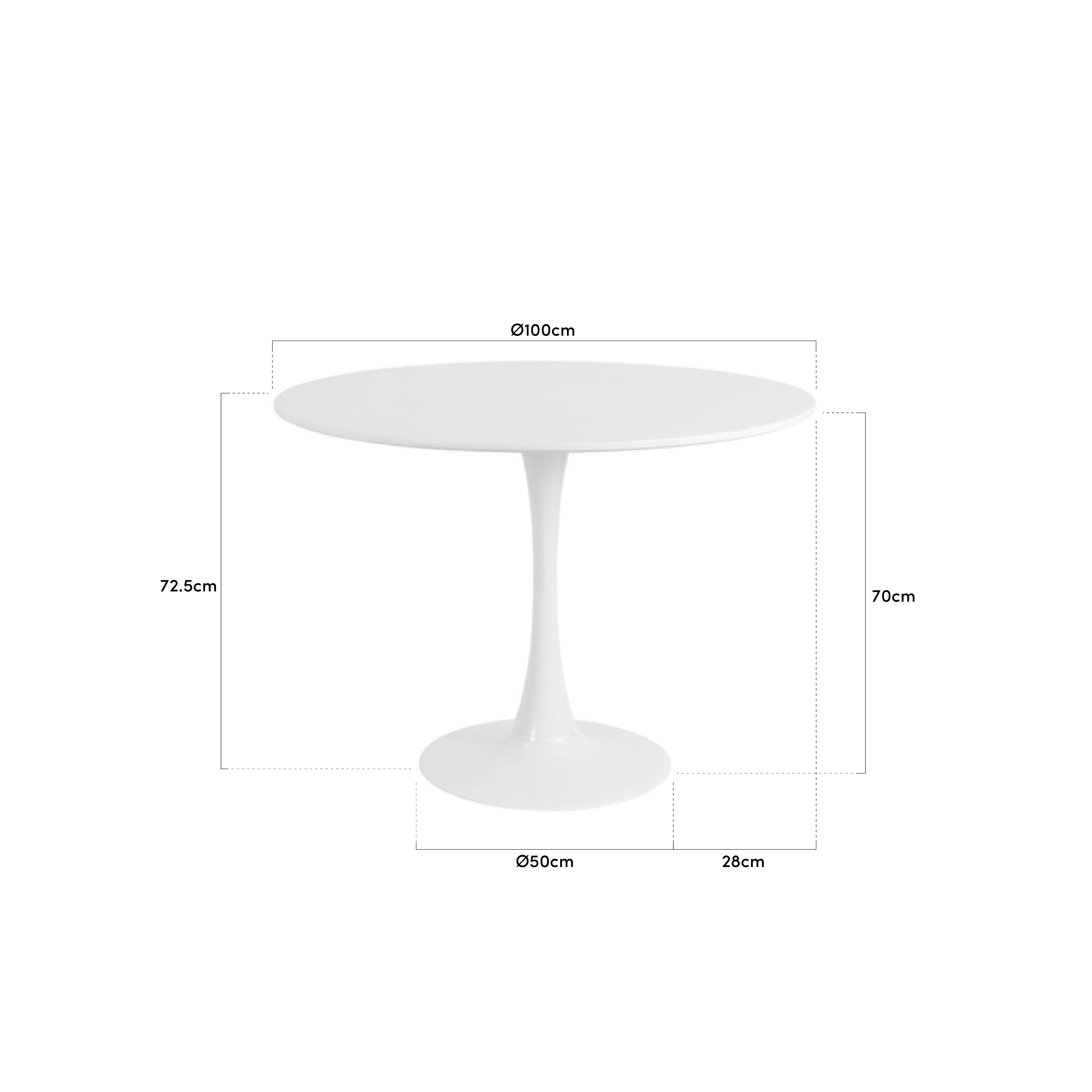 tulip round dining table