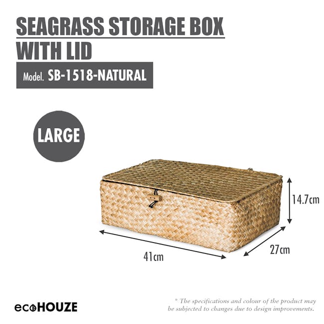 ecoHOUZE Seagrass Storage Box With Lid (2 Sizes) - 11