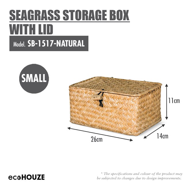ecoHOUZE Seagrass Storage Box With Lid (2 Sizes) - 10