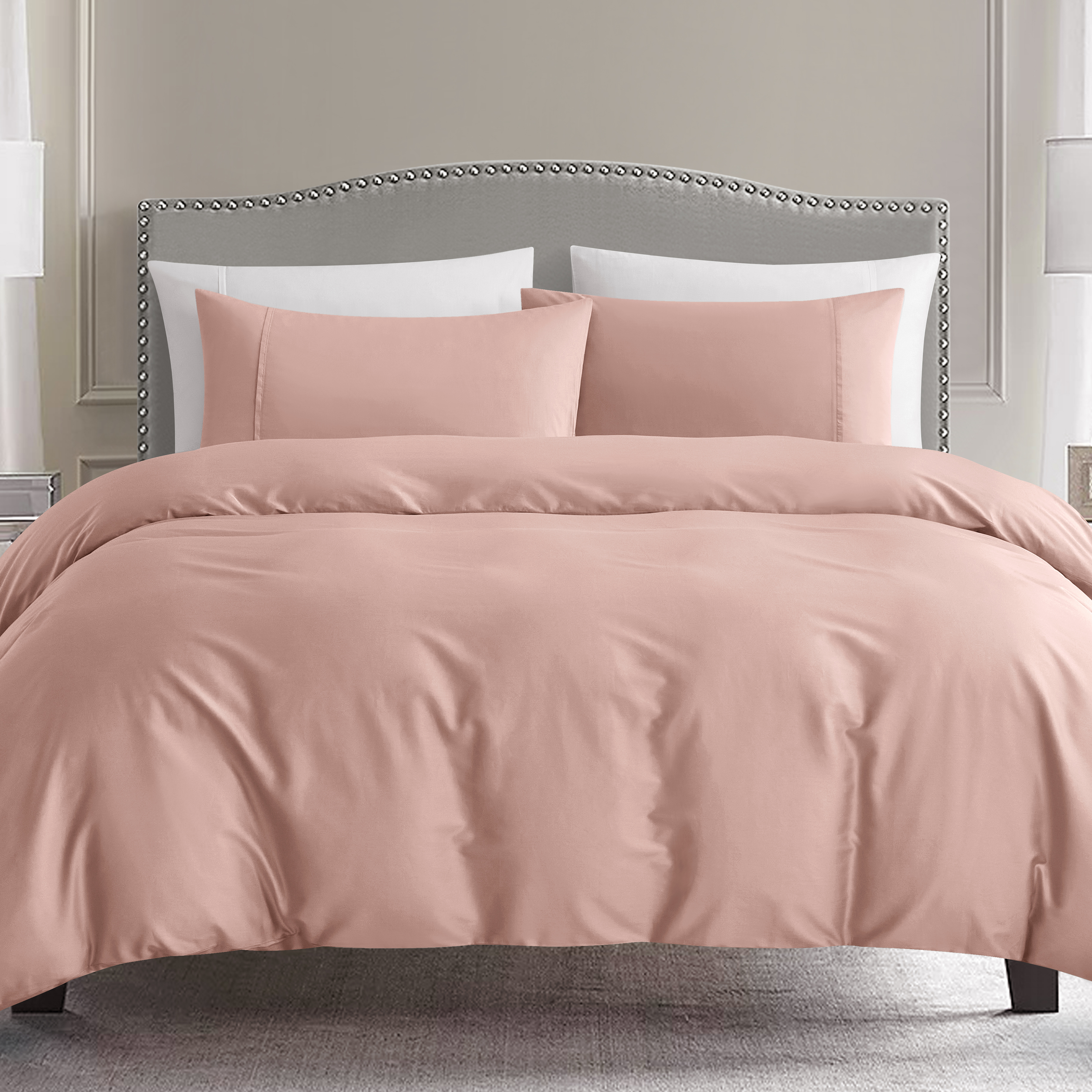 Pima Cotton Full Bedding Set - Rose (4 Sizes) - Image 1