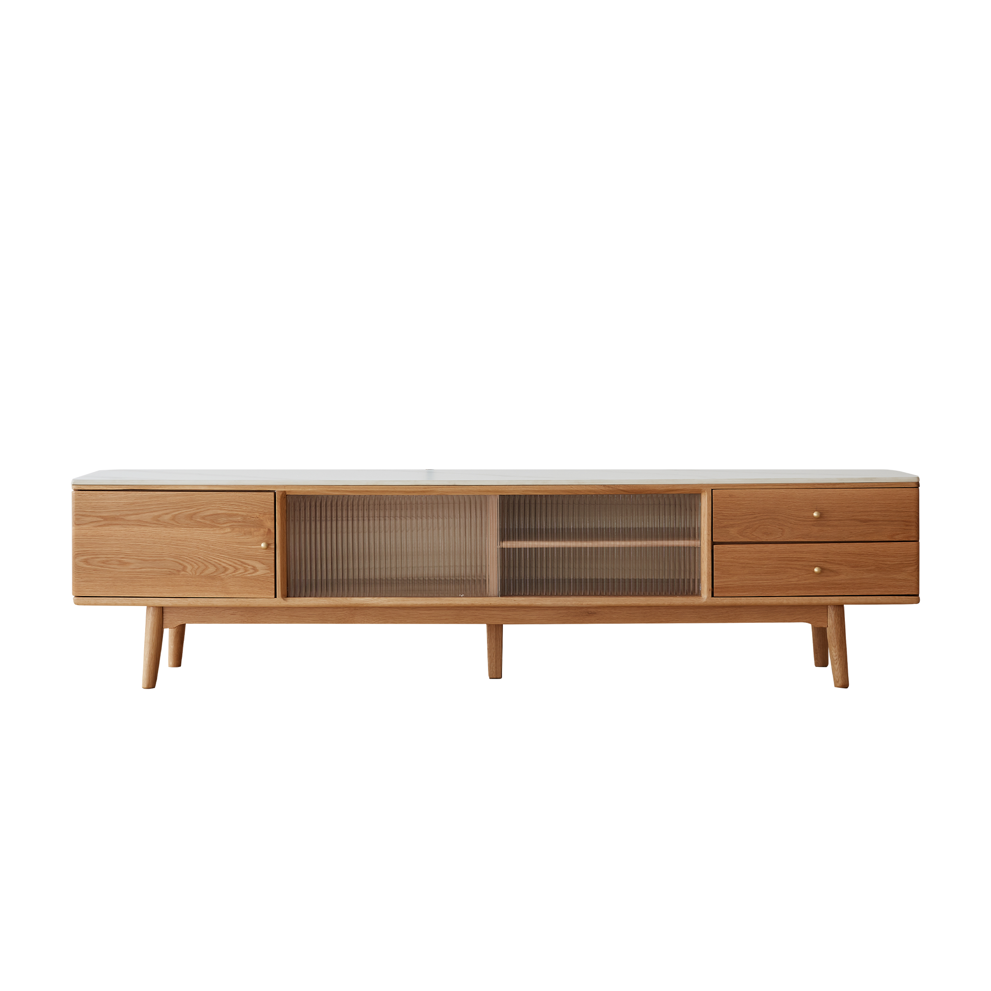 Aster TV Console 2m - Oak (Sintered Stone)