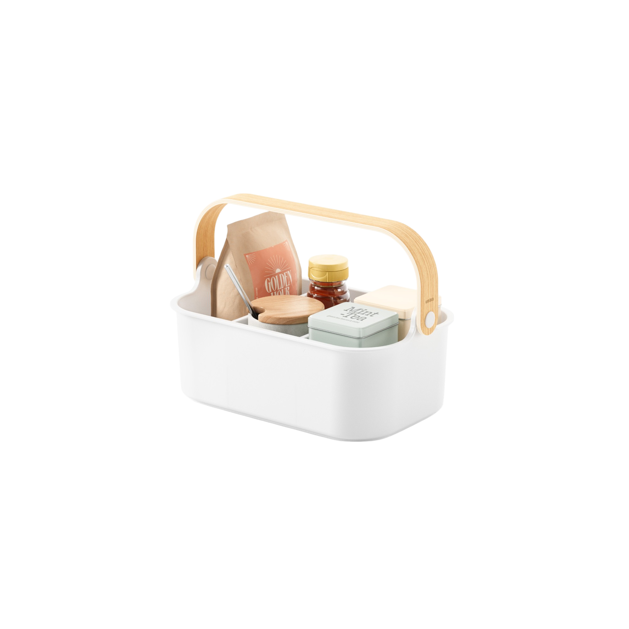 Bellwood Medium Storage Organiser - White, Natural