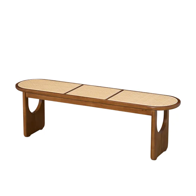 Arine Rattan Bench 1.4m - Walnut - 1