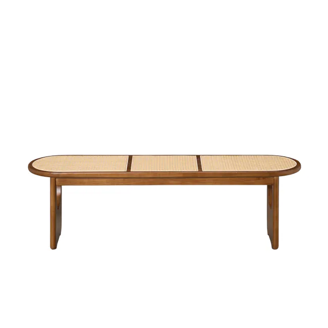 Arine Rattan Bench 1.4m - Walnut - 5