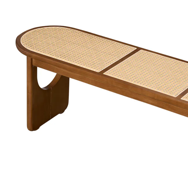 Arine Rattan Bench 1.4m - Walnut - 6