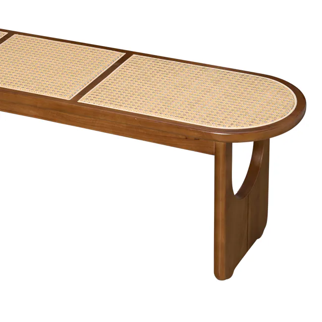 Arine Rattan Bench 1.4m - Walnut - 7