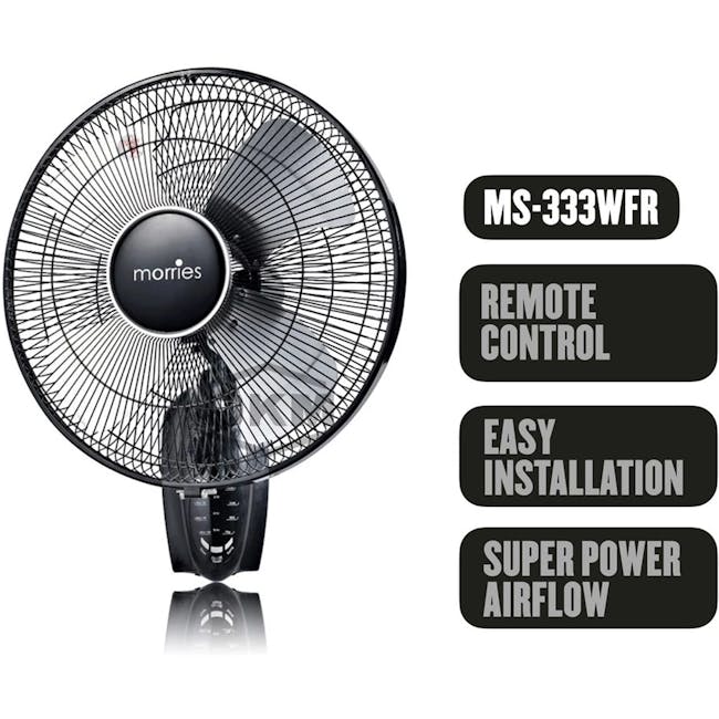 MORRIES 16 Inch Wall Fan with Remote Function - 3