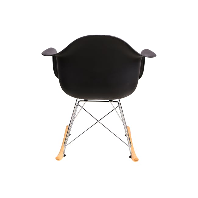 Klaus Rocking Chair - Black - 6 - Modern chair, sleek design, black upholstery, curved backrest, ergonomic support, metallic