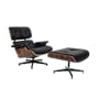 Bentley 3 Seater Sofa in Jet Black (Faux Leather) with Abner Lounge Chair with Ottoman in Black - 8