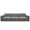 Milan 4 Seater Sofa - Lead Grey (Faux Leather)
