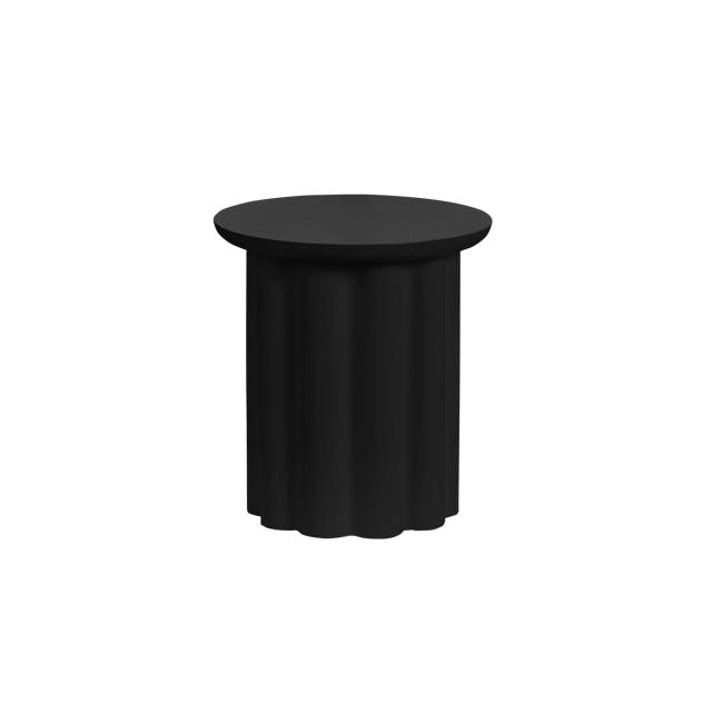 Aldo Concrete Round Side Table - Black - 0