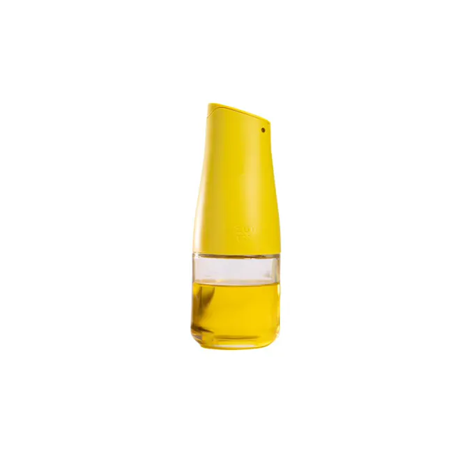 Zuutii Mini Drip-Free Oil Carafe - Lemon Yellow - 1 - Yellow bottle, transparent liquid, sleek design, elegant presentation
