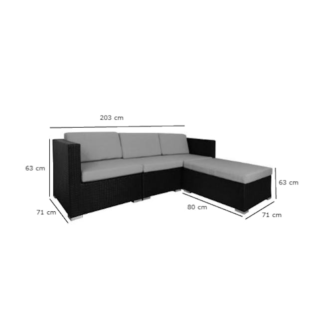 Summer Modular Outdoor Sofa Set - Blue Cushions - 7