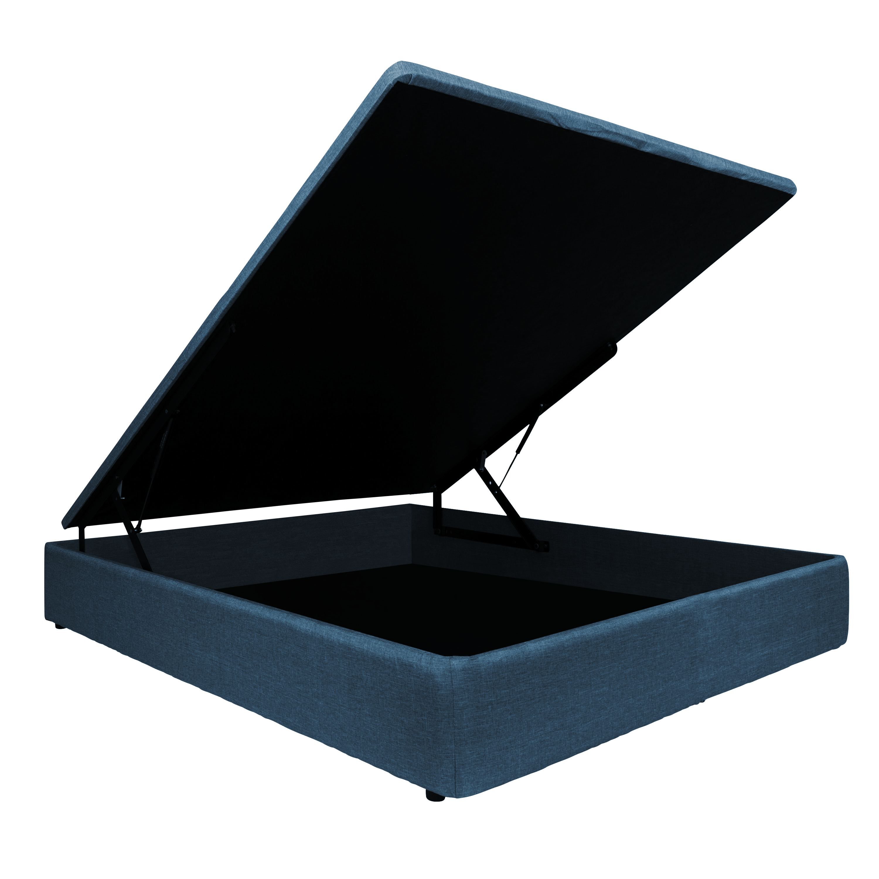 ESSENTIALS Queen Storage Bed Denim (Fabric), HV Basic Beds & Bedroom