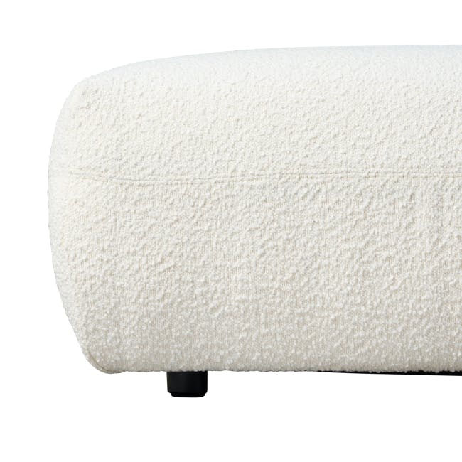 Nomi 3 Seater Sofa with Ottoman - White Boucle (Eco Clean Fabric) - 37