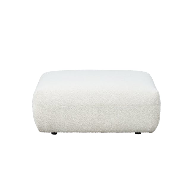 Nomi 3 Seater Sofa with Ottoman - White Boucle (Eco Clean Fabric) - 38