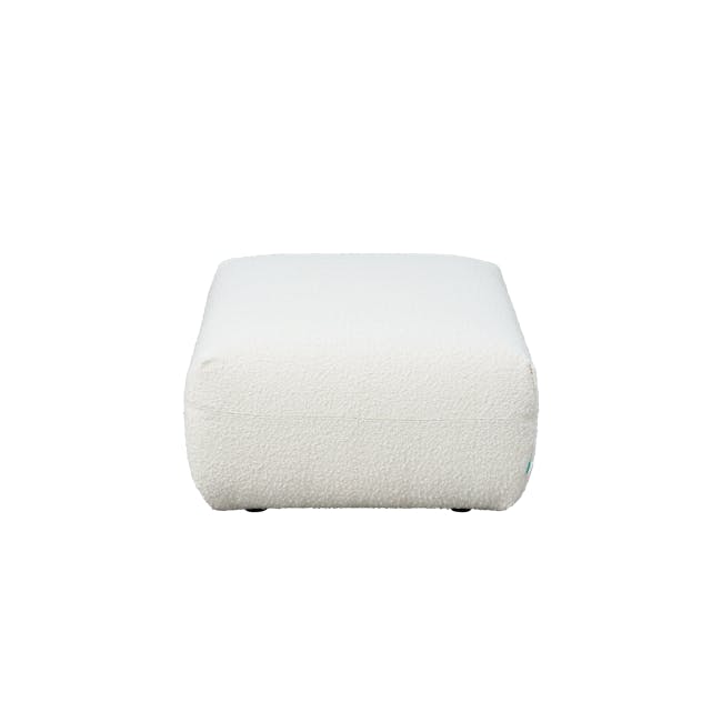 Nomi 3 Seater Sofa with Ottoman - White Boucle (Eco Clean Fabric) - 13