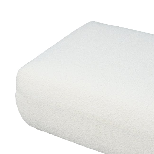 Nomi 3 Seater Sofa with Ottoman - White Boucle (Eco Clean Fabric) - 17