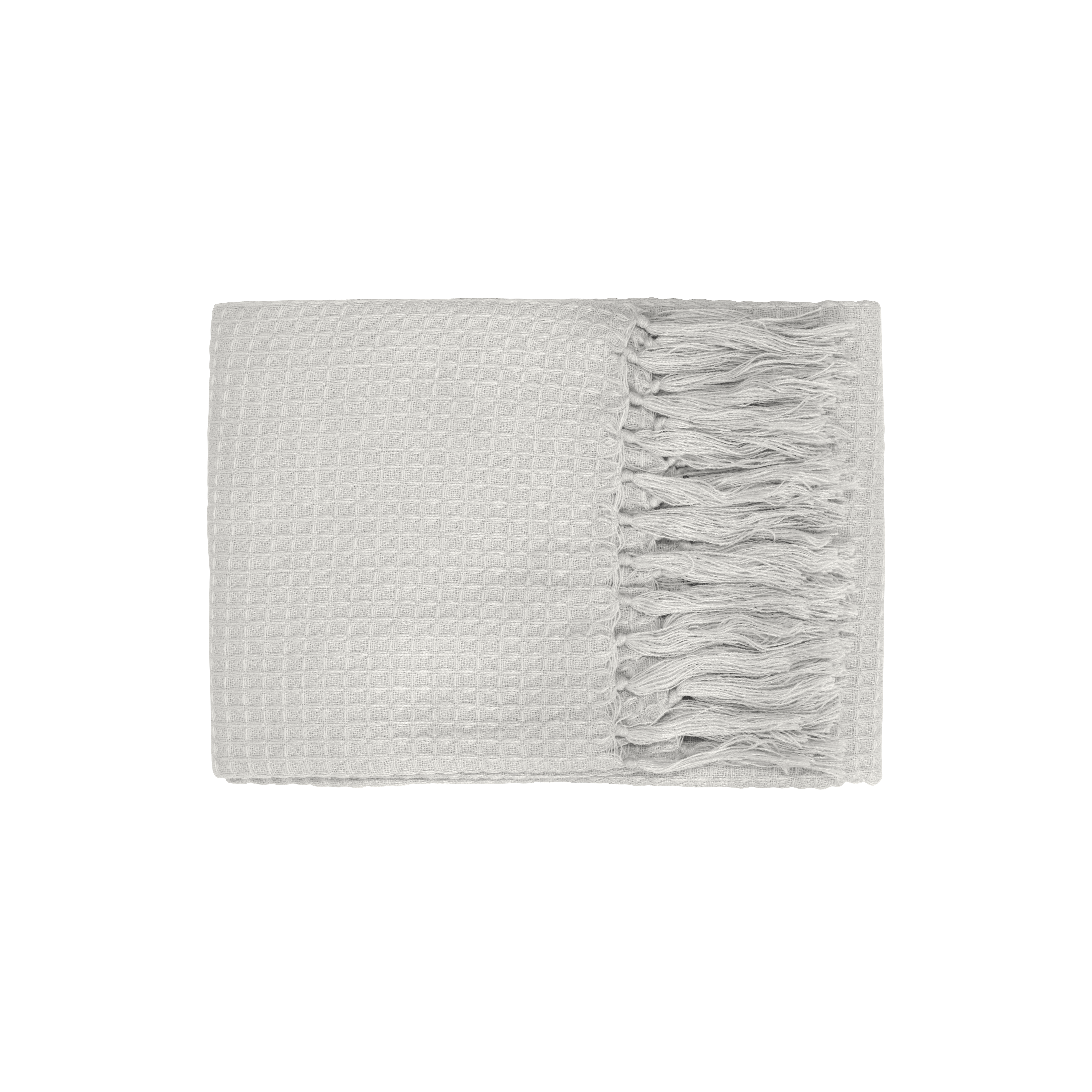 Aubrey Waffle Throw - Light Grey