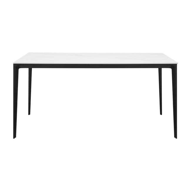 Edna Dining Table 1.8m in Marble White with 4 Lawson Dining Chairs in Beige (Faux Leather) - 4 - Modern minimalist table