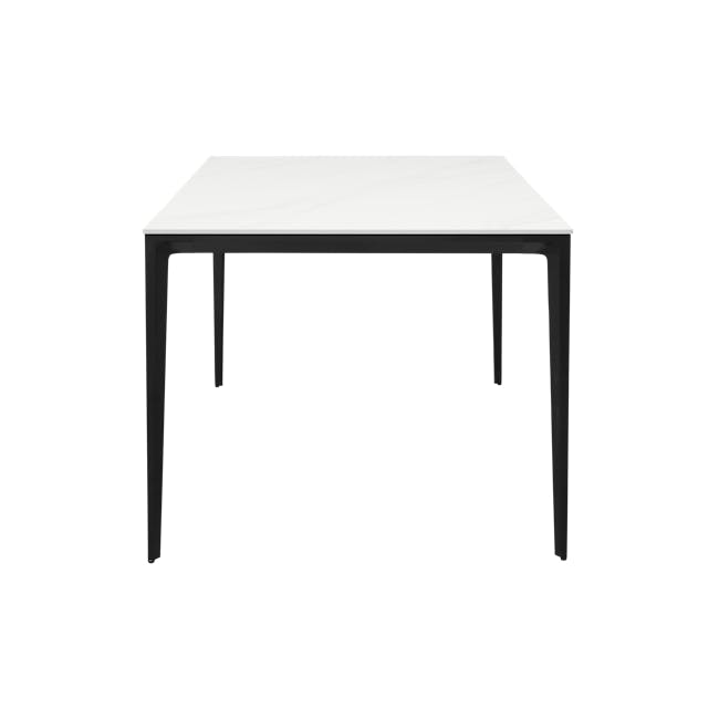 Edna Dining Table 1.8m in Marble White with 4 Lawson Dining Chairs in Beige (Faux Leather) - 5 - Modern minimalist table