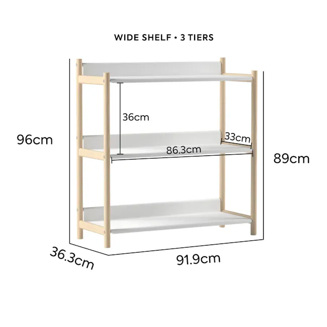 Pupupula Modular Storage Wide Shelf - 3 Tier - 10
