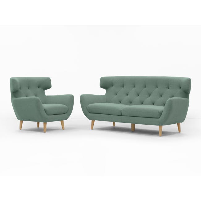 Agatha 3 Seater Sofa - Jade - 11