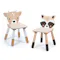 Tender Leaf Forest Chair Set of 2 - Racoon & Deer