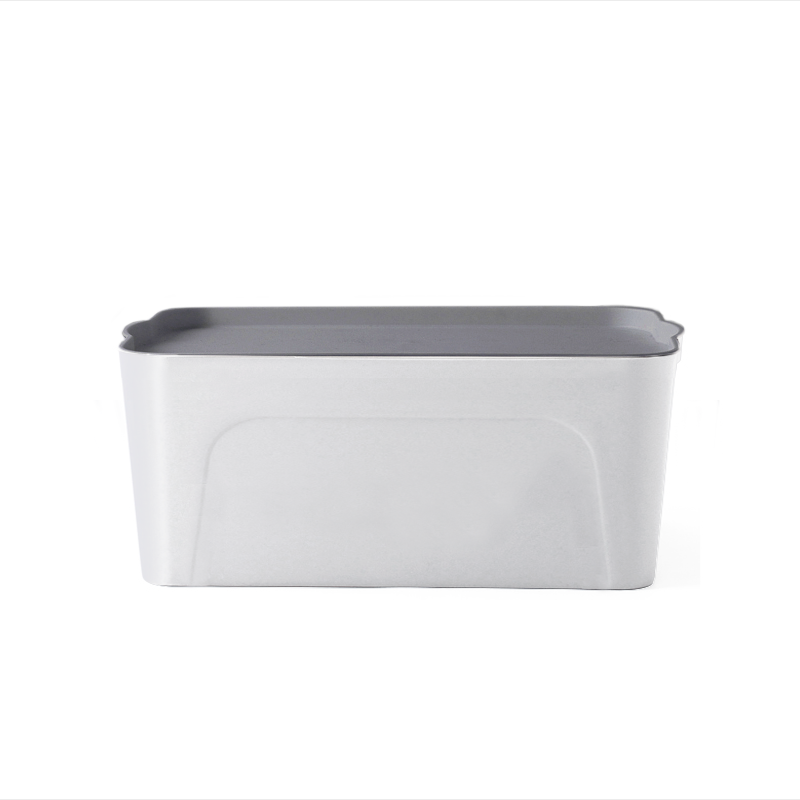 Clayton 16L White Storage Box with Grey Lid - Grey Lid
