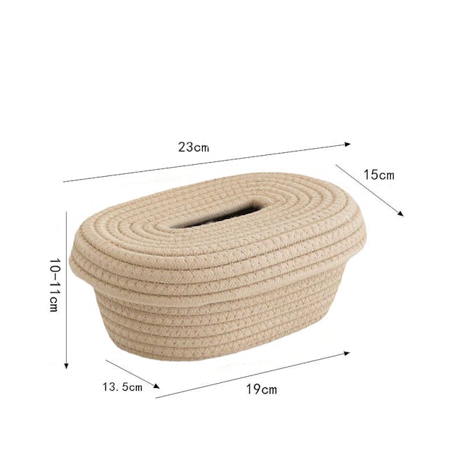 Poppy Cotton Rope Tissue Case - Brown - 11