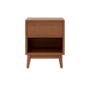 Aspen Queen Storage Bed in Midnight Grey with 2 Kyoto Top Drawer Bedside Table in Walnut - 12