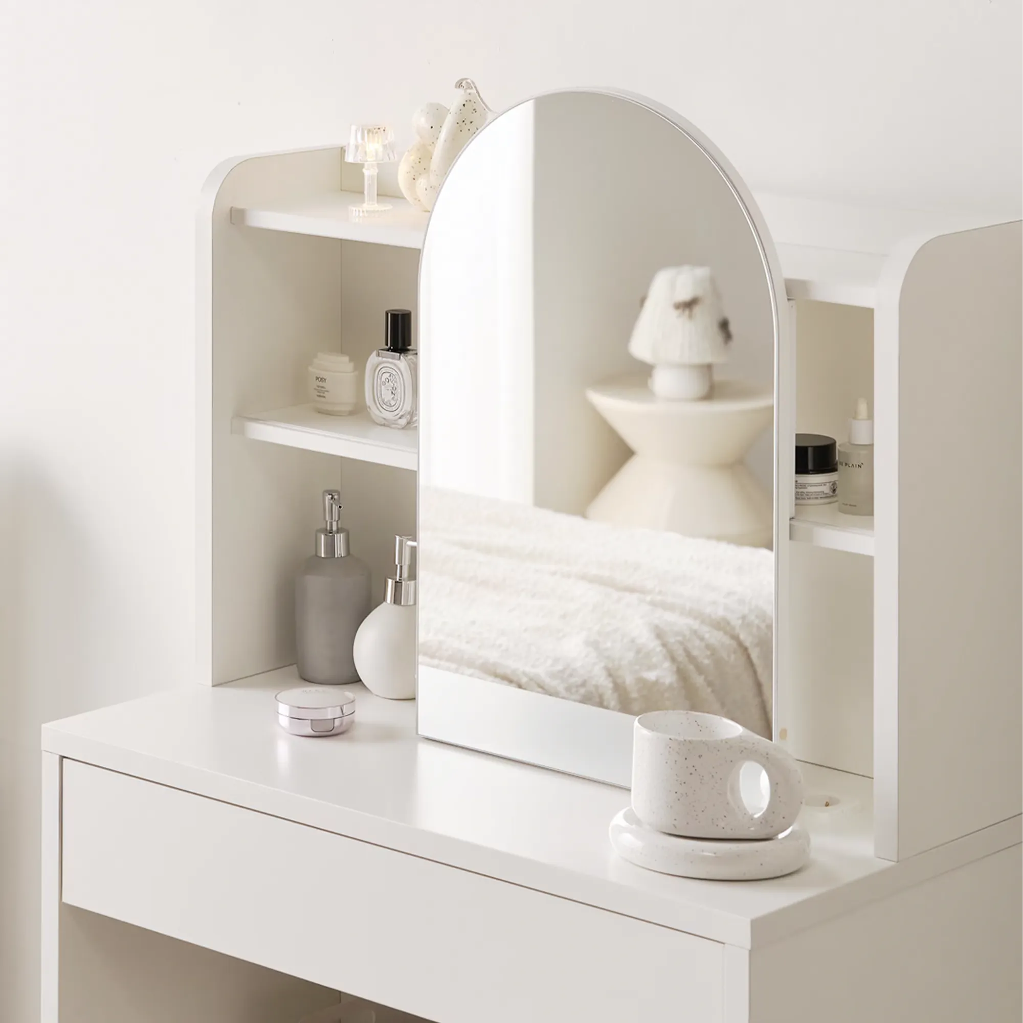 Bonnie Mirror Dressing Table 0.8m - White - 12