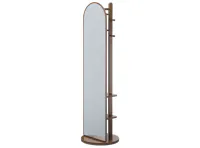 Quino Swivel Standing Mirror with Storage - Walnut