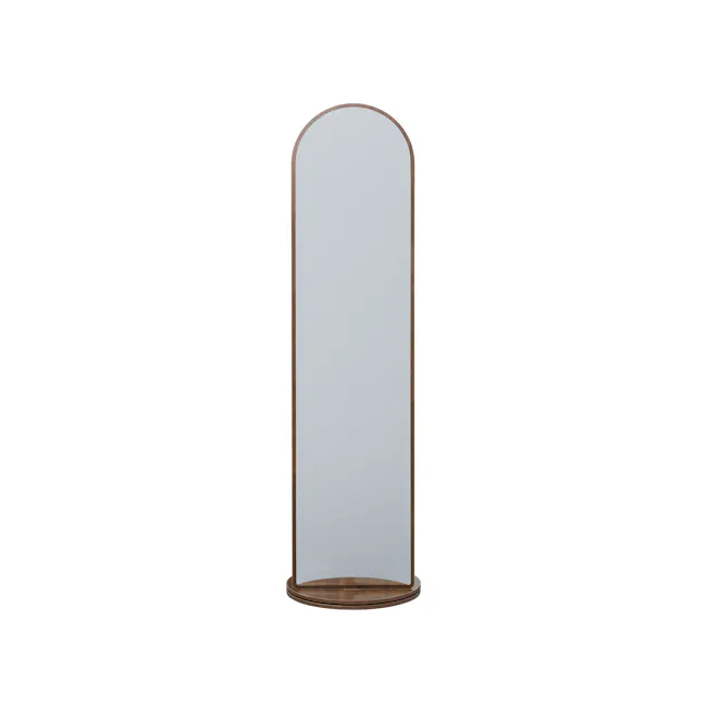 Quino Swivel Standing Mirror with Storage - Walnut - 9