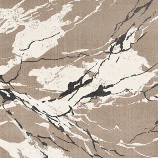 Play High Pile Rug - Taupe Marble (2 Sizes) - 6 - Marble-like texture with intricate black lines, Geometric patterns