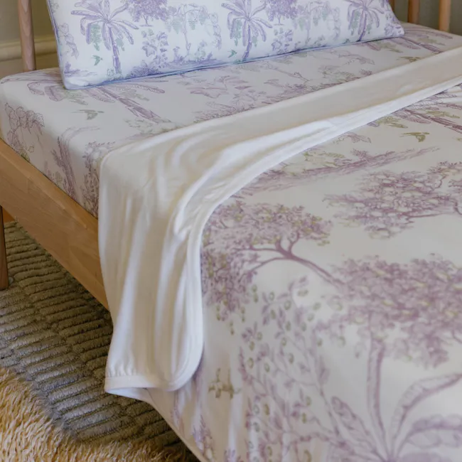 House of Holly Bamboo Blanket - Fruit Toile (Grape) - 2