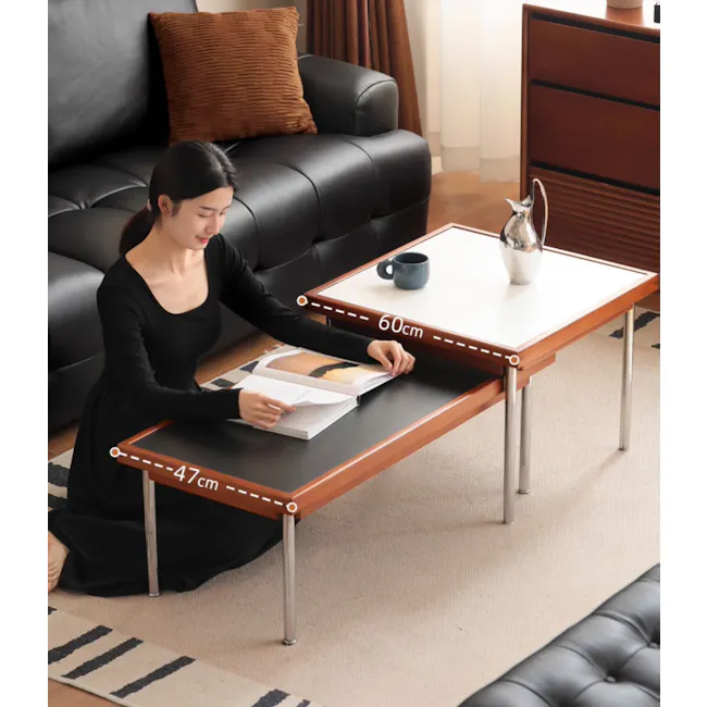 Neka Rectangle Coffee Table 1m - Black (Sintered Stone) - 3