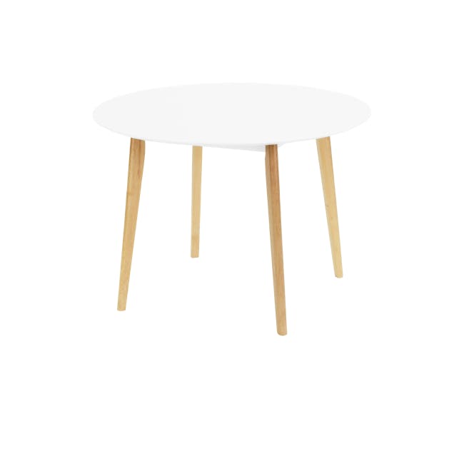 (As-is) Harold Round Dining Table 1.05m - Natural, White - 1 - 0